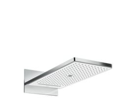 Hansgrohe Rainmaker Select hovedbruser i krom med 580 x 260 mm dimensioner og blank overflade, vist isoleret.