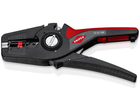 Knipex Precistrip 16 automatisk afisoleringstang, 0,08-16 mm², med sort og rød ergonomisk 2-komponent greb.