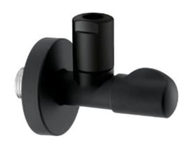 Linea Design stopventil i matsort med 1/2" rørgevind og 3/8" tilslutning, 49mm længde.