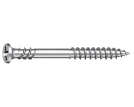 EJOT FG fibergipsskrue på 3,8 x 25 mm med sølvfarvet overflade, set fra siden med krydskærv og gevind.