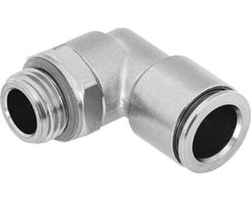 Festo vinkel-forskruning NPQH-L-G14-Q6-P10 med G1/4 tom gevind og 6 mm indstik, fremstillet i metal.