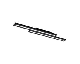 EGLO Saliteras-Z loftlampe i sort stål med RGB og justerbar lysstyrke på 3100 lumen, måler 1160x160x50 mm.