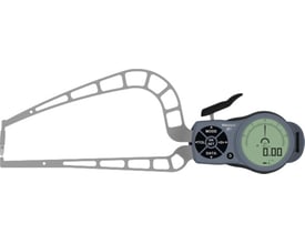 Digital skydelære med lige kæber, 0-50mm, viser LCD-display med 0.00 måling og kontrolknapper.