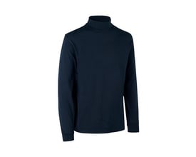 ID Identity navy t-shirt med rullekrave og lange ærmer, vist på hvid baggrund. Størrelse S.