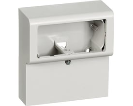 Lauritz Knudsen FUGA Softline 1x2 modul panelunderlag i lysegrå med 49mm ekstra dybde uden midtersprosse.