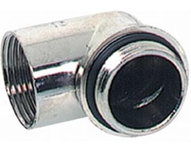 Detalje af Jacob M32x1,5 messing vinkelstykke med synlig indvendig gevind og sort tætningsring.