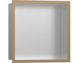 Hansgrohe XtraStoris Individual vægniche med bronze designramme og børstet rustfri stål indsats, 300x300x100mm.