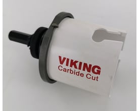 Viking Carbide Cut HM hulsav med 68 mm diameter og HEX-skaft, præsenteret på hvid baggrund.
