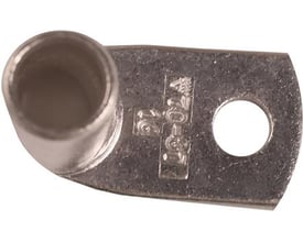 Elpress CU-rørkabelsko KRT, 70mm² M10, 90° i fortinnet kobber med præget mærkning.