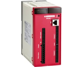 Schneider Electric Safety Controller M XPS-MC med 16 digitale indgange og 8 digitale udgange samt Modbus-kommunikation.