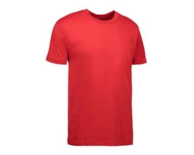ID Identity Game T-shirt til mænd i rød, størrelse 3XL, med rund hals og korte ærmer, præsenteret på hvid baggrund.