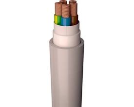 Prysmian Kabel slim line 5G6 TR TR K8/500 eca med fem massive kobberledere og halogenfri yderkappe i grå.