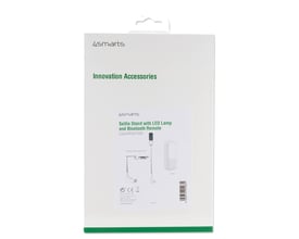 Emballage til 4smarts Selfie Stand LoomiPod Fold med LED lamper og fjernbetjening i hvid.