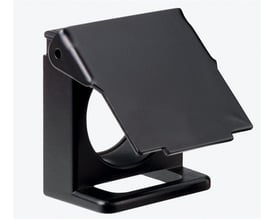 Schneider Electric beskyttelsesdæksel ZB4 til aflåsning, sort plast, designet til 22mm trykknapper og hængelås.