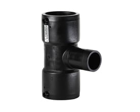 Sort, reduceret el-tee med dimensionerne 160x90 mm og en 90° vinkel, egnet til SDR11 standarden.