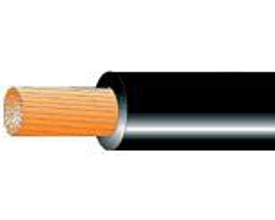 Halogenfri monteringsledning H07 Z-K HF 90, 1x150, sort TR500. Kabel med sort ydre isolering og synlig kobberleder i enden.