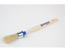 Roliba universal rundpensel på 20 mm med lyse træskaft og blå detaljer, log mærket "painter Made in EU".
