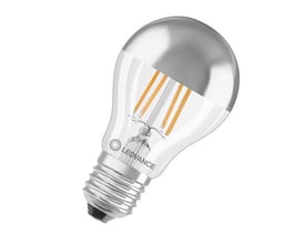 Osram Ledvance LED pære E27, 6,5W, topforspejlet i glas med synlige filamenter, 2700K.