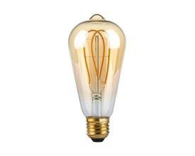 V-TAC ST64 lang kultrådspære med E27 fatning, 4.8W og amberglas, vist isoleret på hvid baggrund.