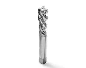 Thürmer spiralbor i HSS-Co, Ø 7,2 mm, står lodret med spiralnoter, gevindskær og firkantet skaft.