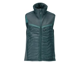 Mascot Customized termovest i skovgrøn, størrelse L, med quiltet front og glatte skuldre, model 22365-318.