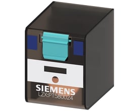 Siemens PT5 stikbensrelæ med 4CO kontakter og 24VDC spolespænding, model LZX:PT580024.