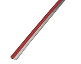 Nærbillede af Phoenix Contact kortslutningsbro FBST 500-PLC med rød isolering og sølvfarvet kontaktflade.