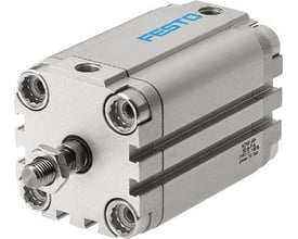 Festo ADVU-80-60-A-PA kompakt luftcylinder i aluminium med blå Festo logo og stempelstang i grå metal.