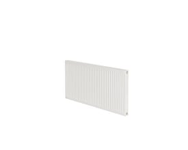Purmo C 21S hvid radiator med dimensionerne 300x800 mm, der viser den ribbede frontflade.