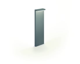 Philips Bustan Ultra Efficient havelampe i sort, vist som en stiliseret illustration med lys fra den øverste kant på hvid baggrund.