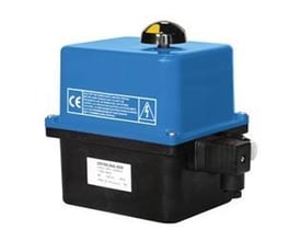 Socla el-aktuator ER20.50A.G00 i blå og sort, med 11 mm spindel og CE-mærkning synlig på låget.