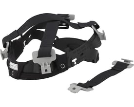 Speedglas M-350 hovedbøjle, justerbar og designet til M-serien, vist med et ekstra remsystem på hvid baggrund.