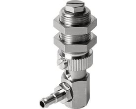 Festo ESH-HD-3-PK sugekopholder med højdekompensator og sidelæns vakuumtilslutning, fremstillet af metal.