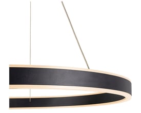 SLV ONE 60 pendel i mat sort aluminium, Ø600 mm, med justerbar lysfarve og detaljeret ophæng.