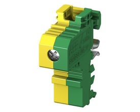 ABB Smissline ZLS929 jordklemme i grøn og gul til 35 mm² ledninger med synlig skrue og monteringsdetaljer.
