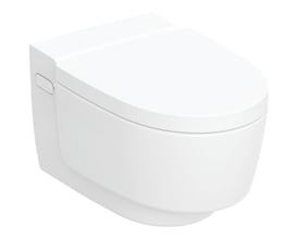 Geberit AquaClean Mera Classic væghængt douchetoilet i hvid porcelæn med skjult montering og soft close funktion.