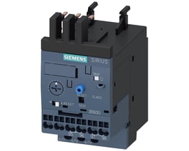 Siemens Sirius elektronisk overbelastningsrelæ 1-4A, S00 klasse 20, med reset-knap og justeringsskive til motorbeskyttelse.