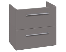 Dansani Mido+ vaskeskab i grå mat med to skuffer og integrerede greb, måler 57,6 x 60 x 35 cm.