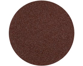 Tyrolit Quick rondel ROLOC Type 3 PE Y, 50mm diameter, A40 kornstørrelse, med en rustbrun overflade af slibemateriale.