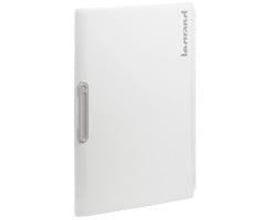 Legrand dør til XL3 125 tavle i hvid RAL 9003 med IP40 og IK09 klassificering, vist fra front med et diskret Legrand logo.