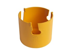 Gul Ironside HM-hulsav på 75 mm, universalmodel, set skråt oppefra med åbning og udskæringer.