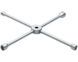 Gedore 4-vejs krydsnøgle med 17, 19, 21 og 24mm hylstre, ideel til hjulskift på biler og små lastbiler.