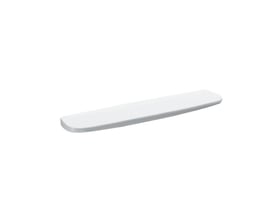 Isoleret billede af den hvide Laufen porcelænshylde på 50 cm, vist med en let afrundet kant og en blank overflade.