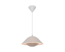 Nordlux Freya 35 pendel i beige, vist isoleret på hvid baggrund med E27 fatning og 200 cm ledning. Pendlen har et moderne, nordisk design.