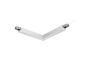 Philips Lighting Keyline vinkelstykke SM350X i grå aluminium med 2700lm lysudbytte og DALI-styring, monteret på hvid baggrund.