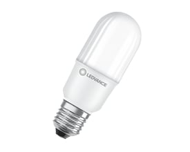 Detalje af Osram Ledvance LED-pære med tydeligt logo og E27 sokkel, 9W, 1050lm, 4000K.