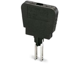 Phoenix Contact Sikringsprop ST-SILED 24-UK 4, sort med 6,3A mærkestrøm, der viser metalstik og detaljer på overfladen.