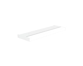 Svedbergs Dovre LED-belysning til spejlskab i hvidt metal, 55 x 3 x 17 cm, set skråt ovenfra.