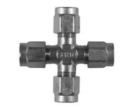 Messing kryds til rør med 6 mm diameter, SO44021-06, fremstillet af CW617N messing og PN 250.
