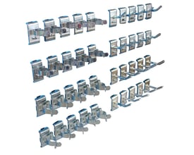 Maskinfabrikken Universal krogsæt UNI-C, et sæt med 40 dele, der indeholder værktøjskroge og fjederklemmer til hulplader.